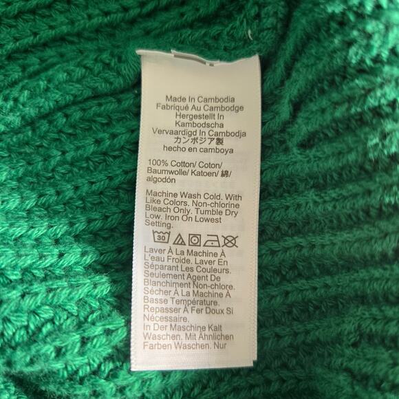 J Crew Women Rollneck Relaxed Sweater Green Oversized Slouchy Chunky Small - Picture 11 of 11